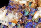 Malachite and Azurite with Limonite Encrusted Quartz - Morocco #132585-4
